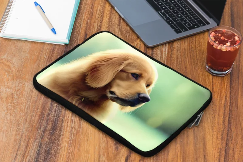 Golden Retriever Sitting in Grass Laptop Sleeve 2