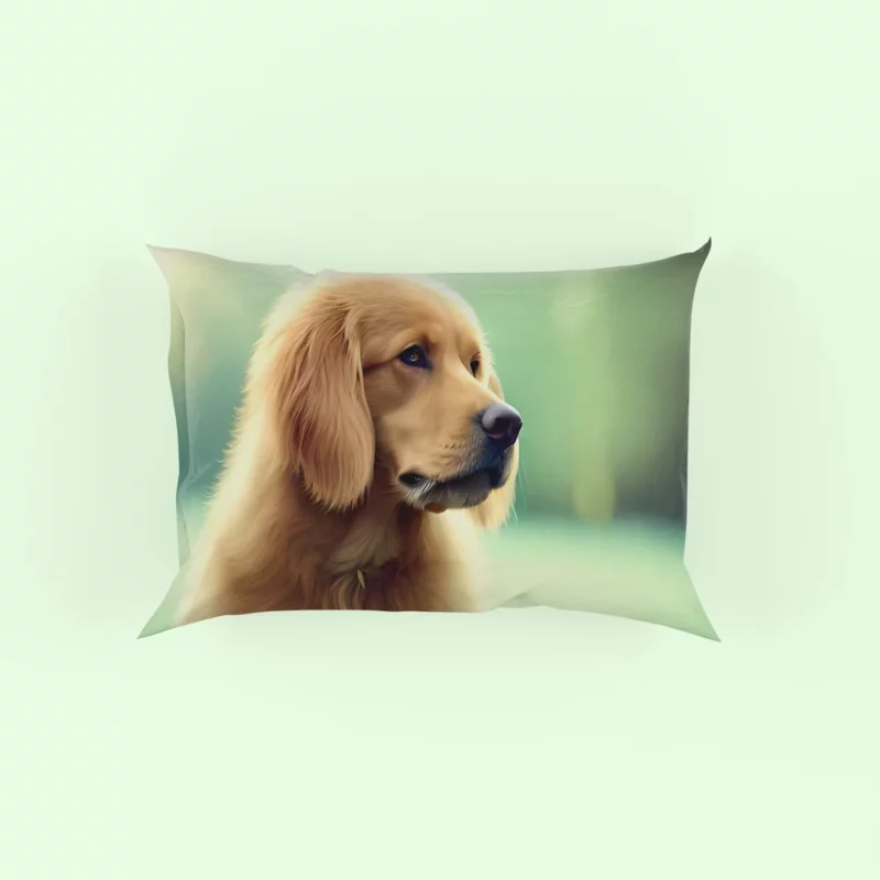 Golden Retriever Sitting in Grass Pillow Case