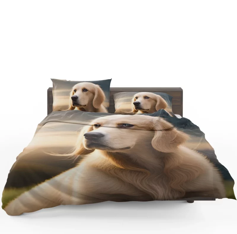 Golden Retriever Under Cloudy Sky Bedding Set 1