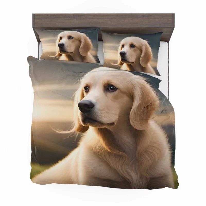 Golden Retriever Under Cloudy Sky Bedding Set 2