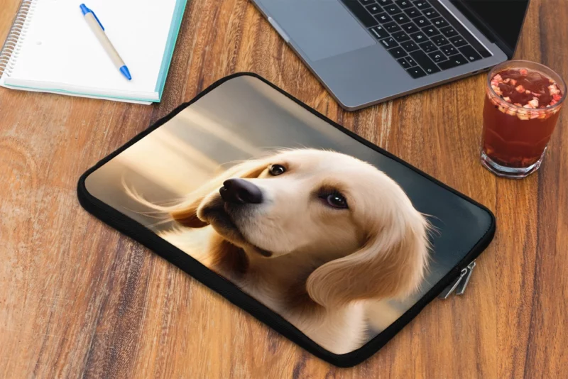 Golden Retriever Under Cloudy Sky Laptop Sleeve 2