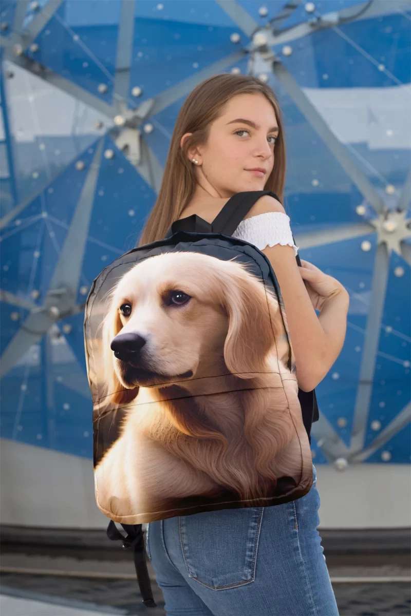 Golden Retriever Under Cloudy Sky Minimalist Backpack 2