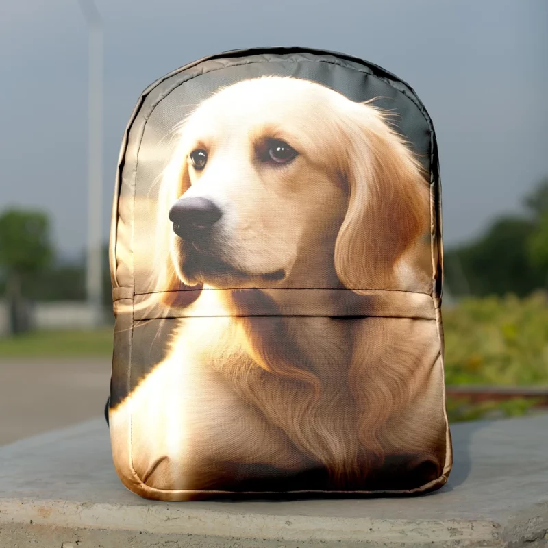 Golden Retriever Under Cloudy Sky Minimalist Backpack