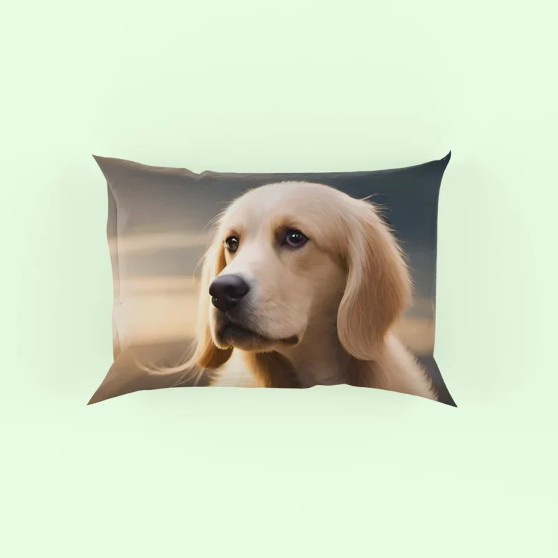 Golden Retriever Under Cloudy Sky Pillow Case