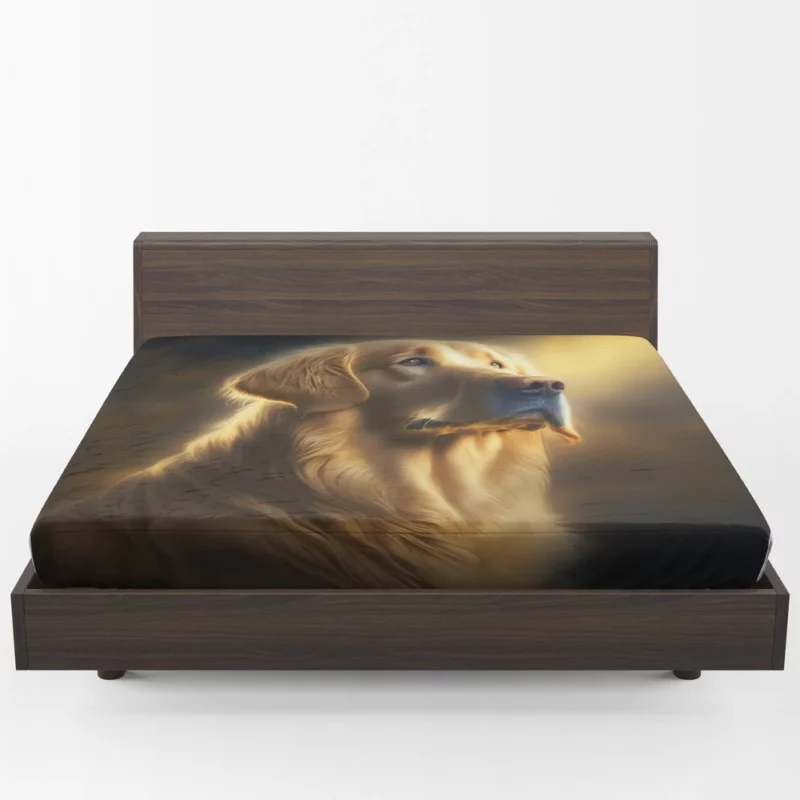 Golden Retriever in Sunlight Fitted Sheet 1