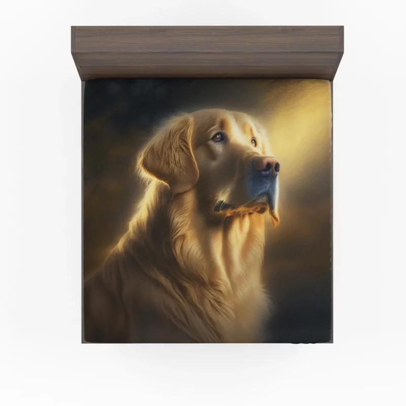 Golden Retriever in Sunlight Fitted Sheet