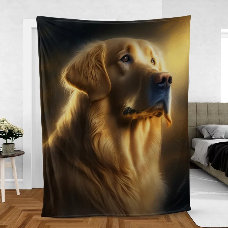 Golden Retriever in Sunlight Fleece Blanket