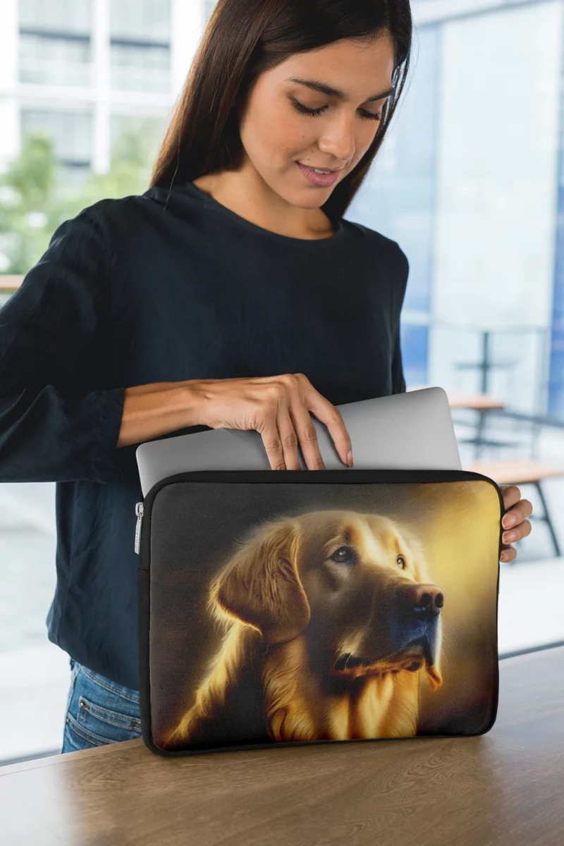 Golden Retriever in Sunlight Laptop Sleeve 1