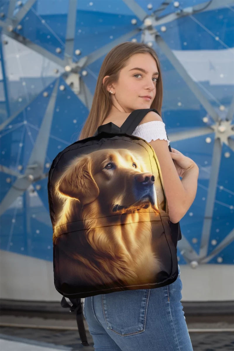 Golden Retriever in Sunlight Minimalist Backpack 2