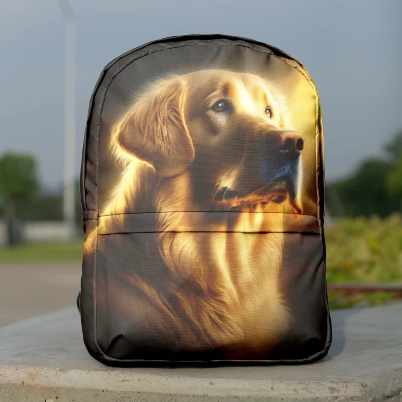 Golden Retriever in Sunlight Minimalist Backpack