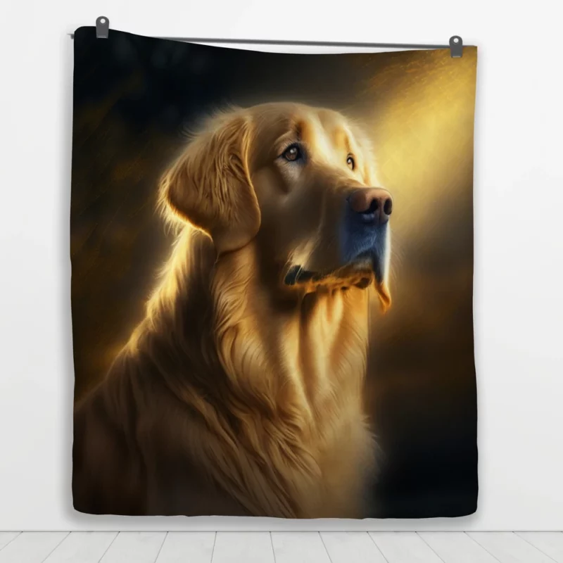 Golden Retriever in Sunlight Quilt Blanket 1