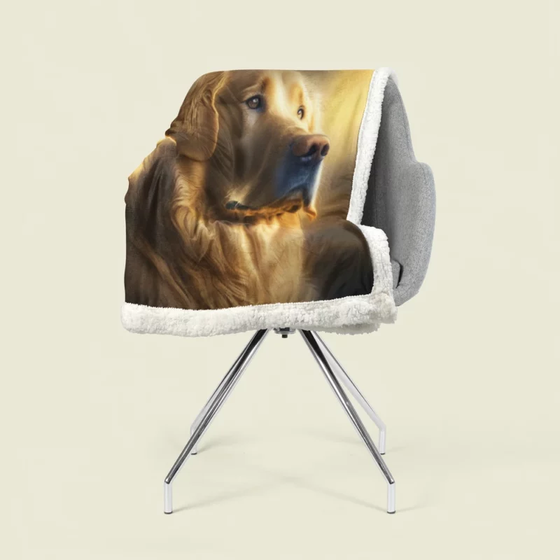 Golden Retriever in Sunlight Sherpa Fleece Blanket 1