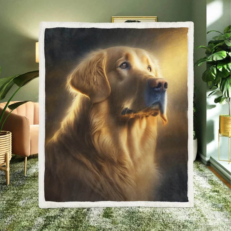 Golden Retriever in Sunlight Sherpa Fleece Blanket