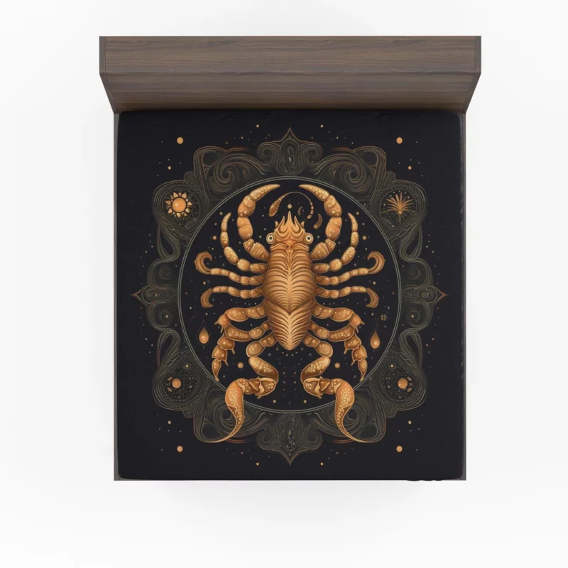 Golden Scorpion Zodiac Sign Fitted Sheet