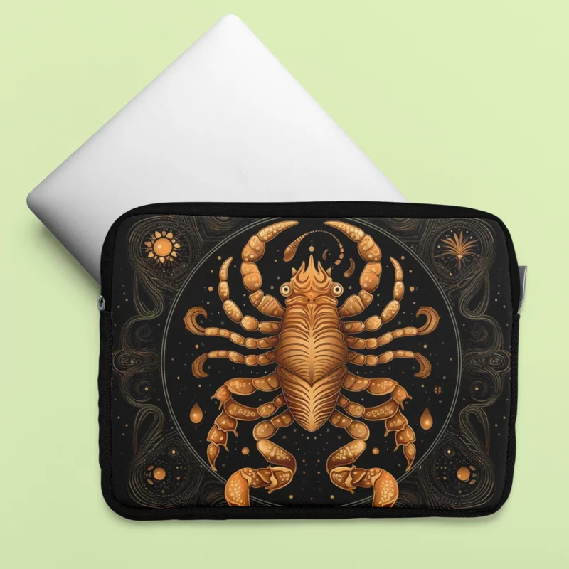 Golden Scorpion Zodiac Sign Laptop Sleeve