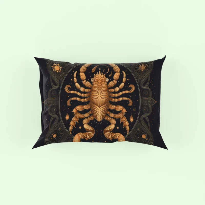 Golden Scorpion Zodiac Sign Pillow Case