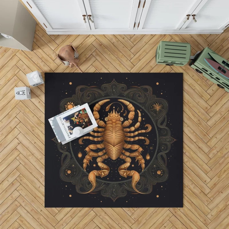 Golden Scorpion Zodiac Sign Rug