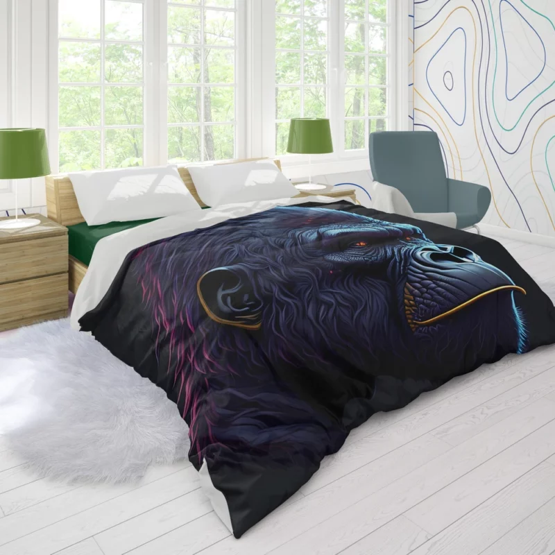 Gorilla Head Portrait Duvet Cover