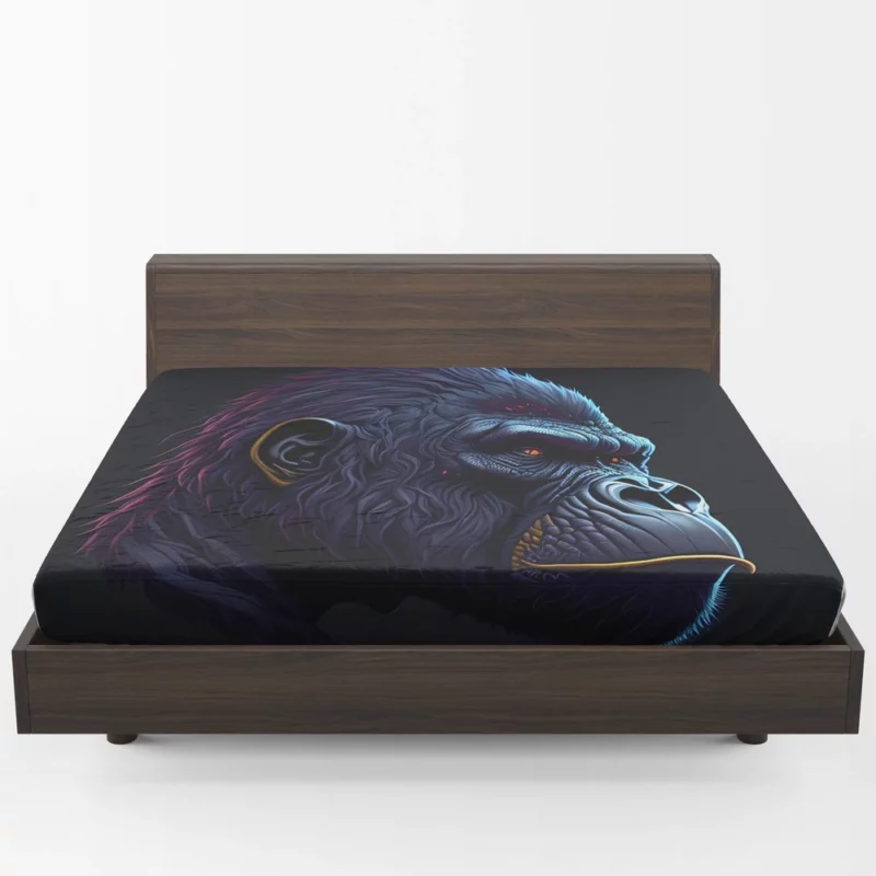 Gorilla Head Portrait Fitted Sheet 1