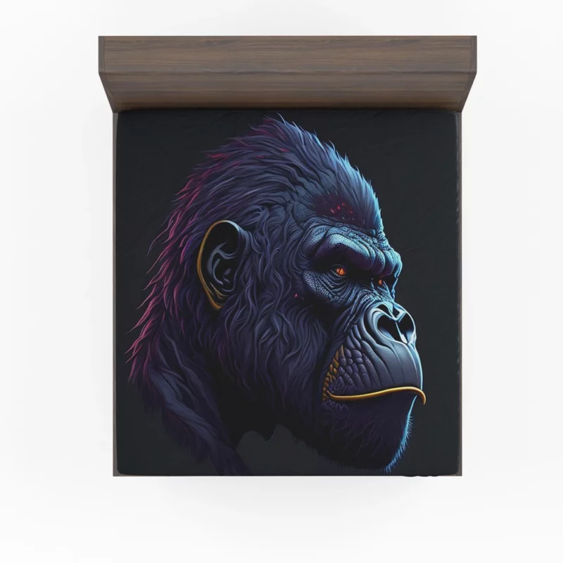 Gorilla Head Portrait Fitted Sheet