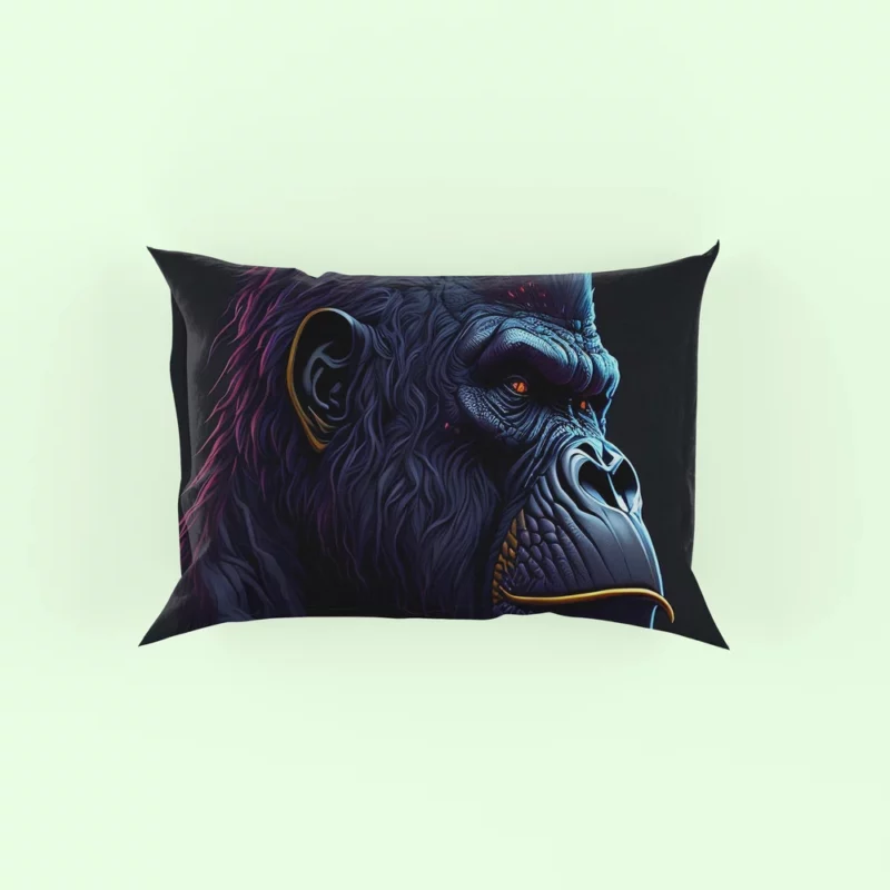 Gorilla Head Portrait Pillow Case