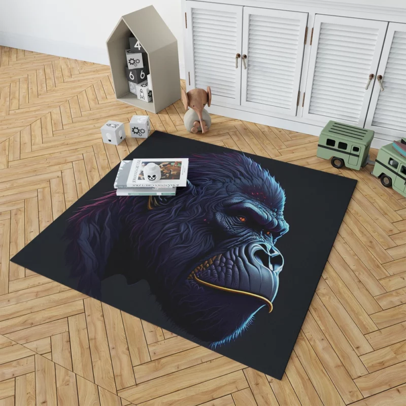 Gorilla Head Portrait Rug 1