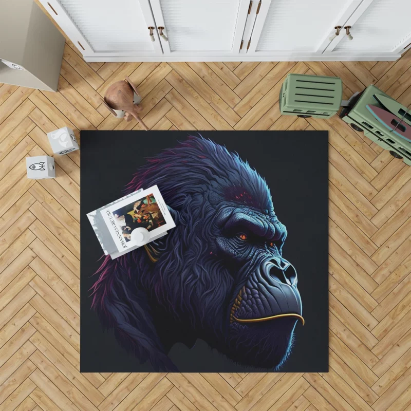 Gorilla Head Portrait Rug