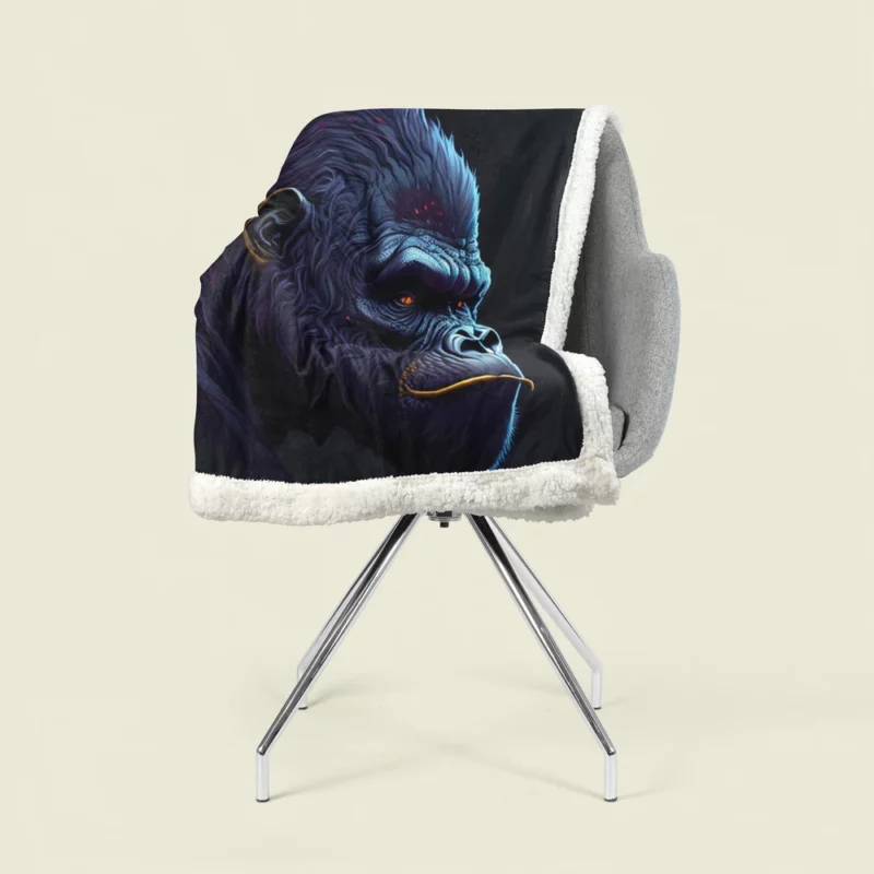 Gorilla Head Portrait Sherpa Fleece Blanket 1