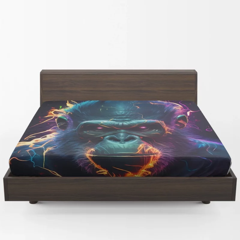 Gorilla With Fiery Expression Fitted Sheet 1