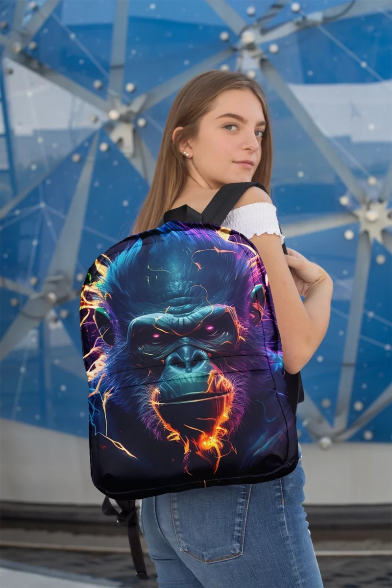 Gorilla With Fiery Expression Minimalist Backpack 2