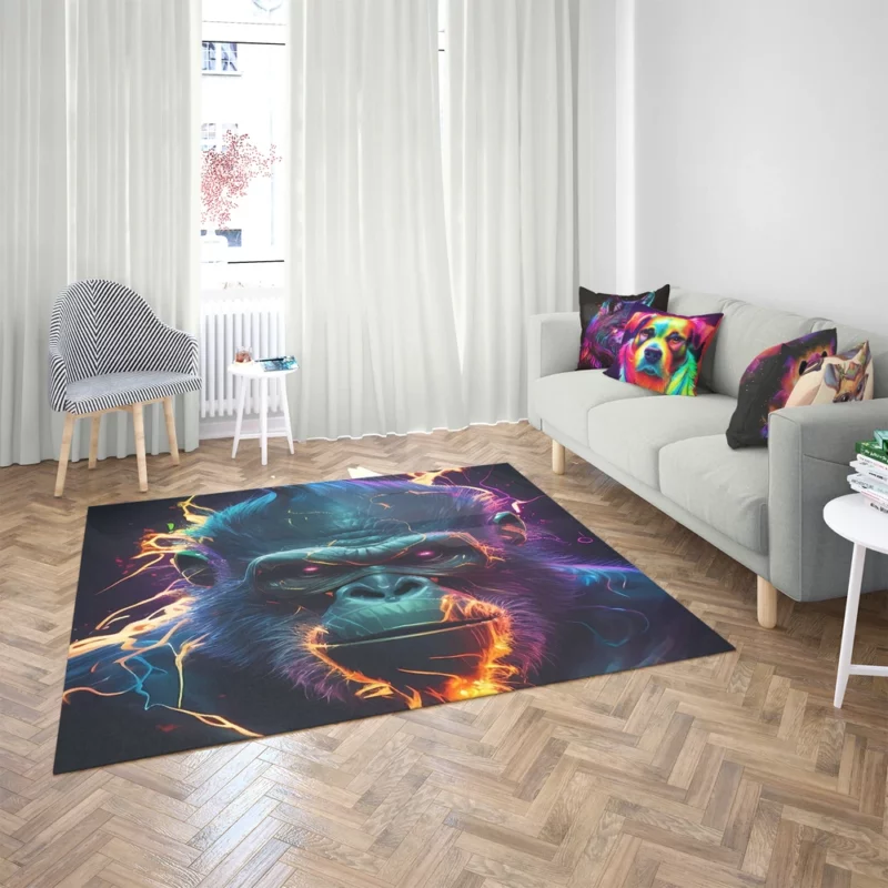Gorilla With Fiery Expression Rug 2