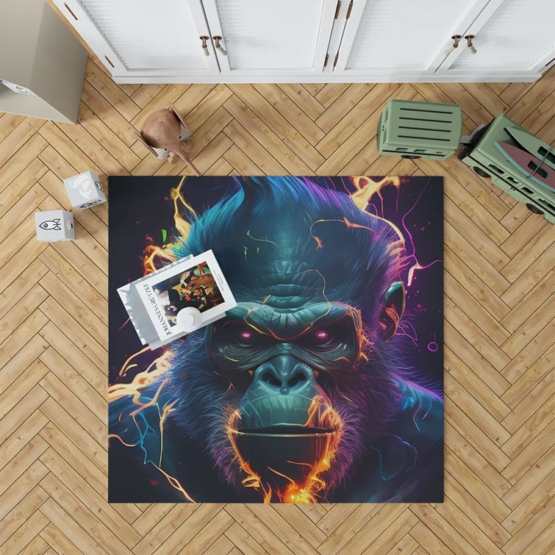Gorilla With Fiery Expression Rug