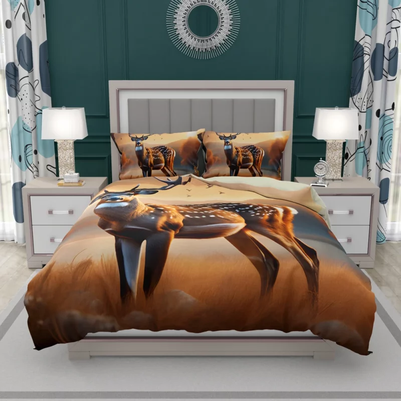 Graceful Forest Dweller A Deer at Home Bedding Set 2