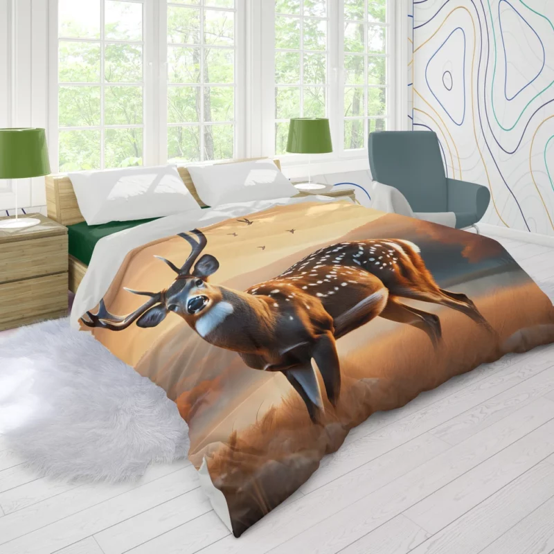 Graceful Forest Dweller A Deer at Home Duvet Cover