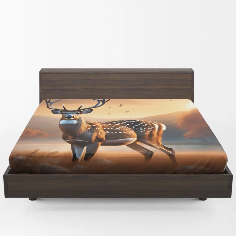 Graceful Forest Dweller A Deer at Home Fitted Sheet 1