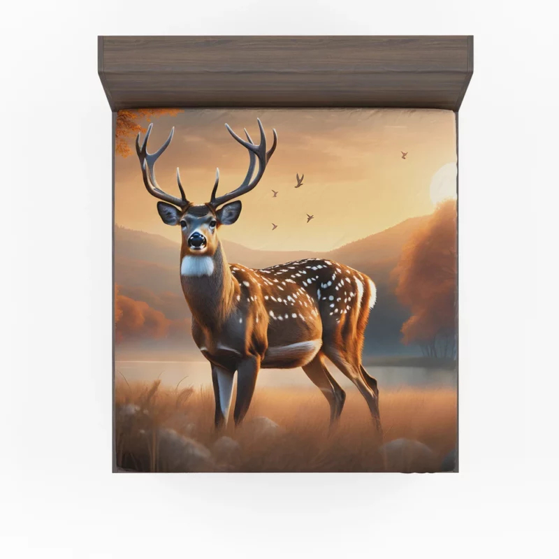 Graceful Forest Dweller A Deer at Home Fitted Sheet