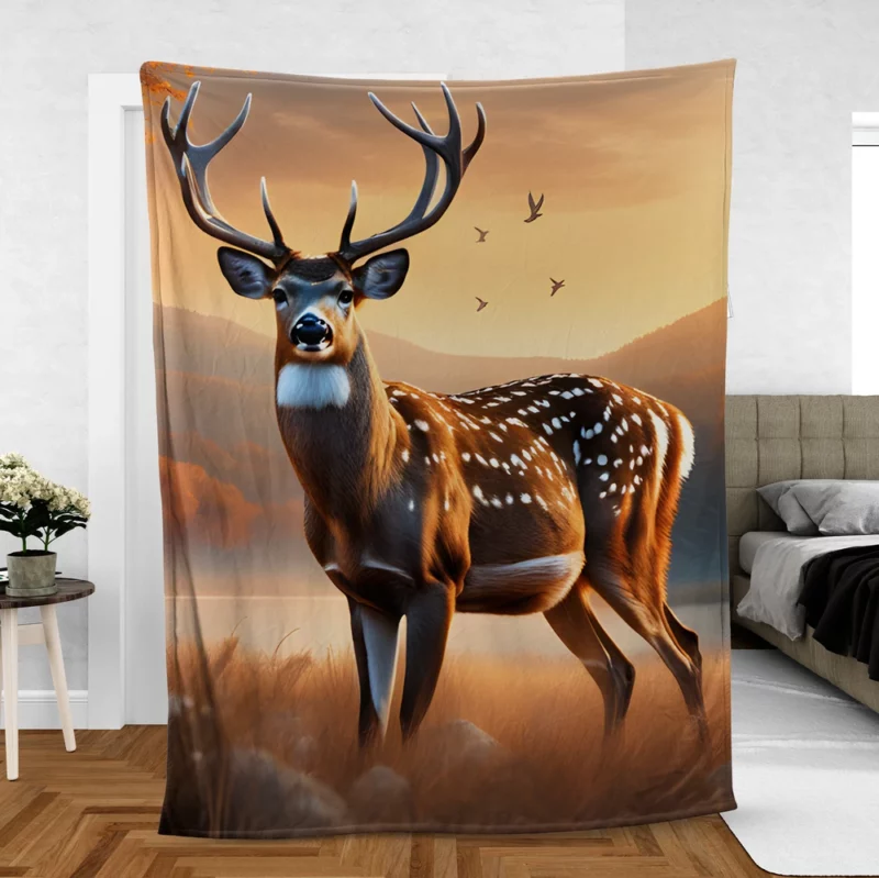 Graceful Forest Dweller A Deer at Home Fleece Blanket