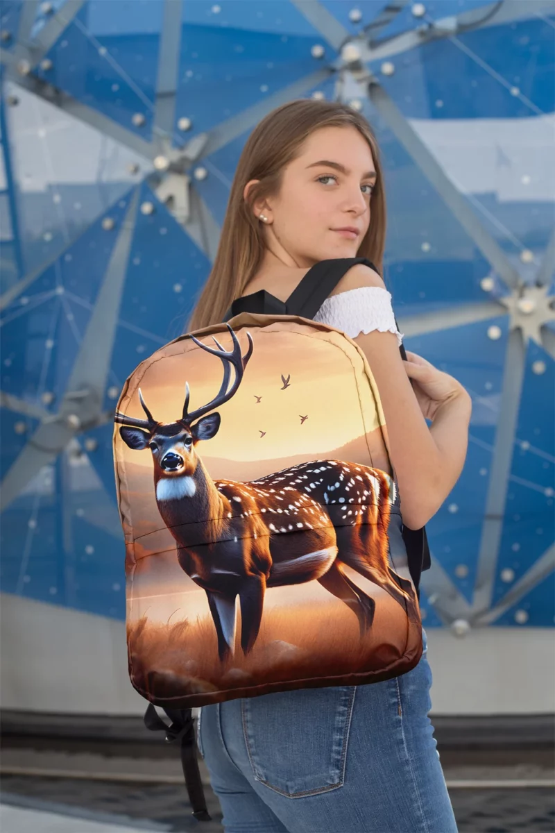 Graceful Forest Dweller A Deer at Home Minimalist Backpack 2