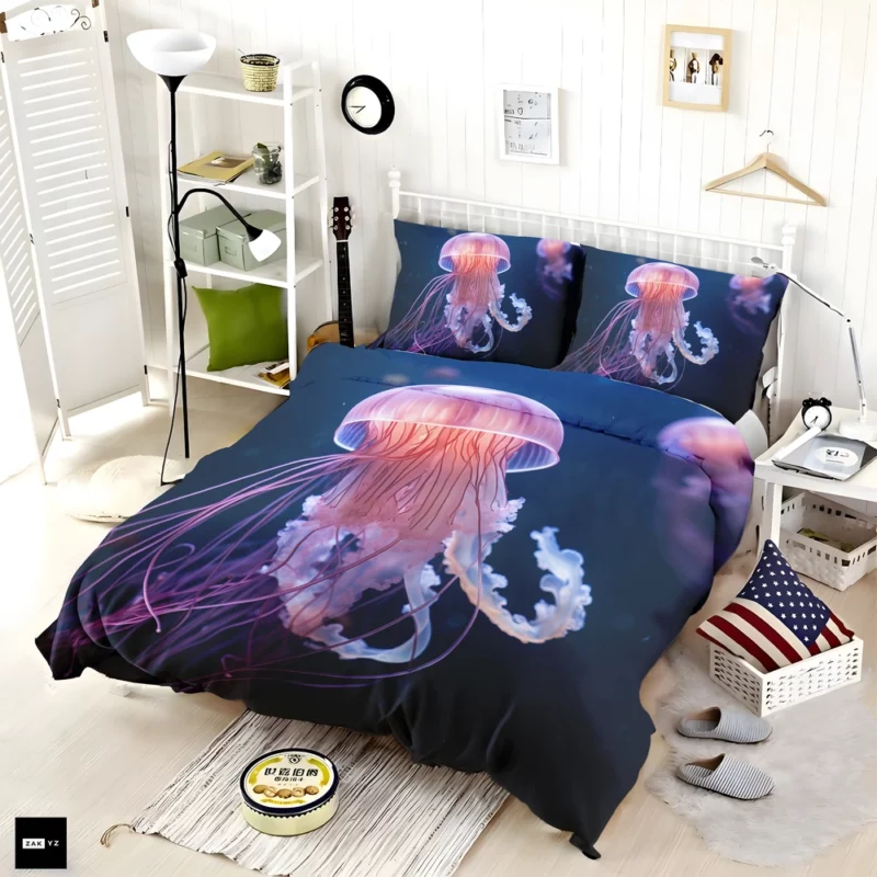 Graceful Ocean Wanderer Jellyfish Bedding Set