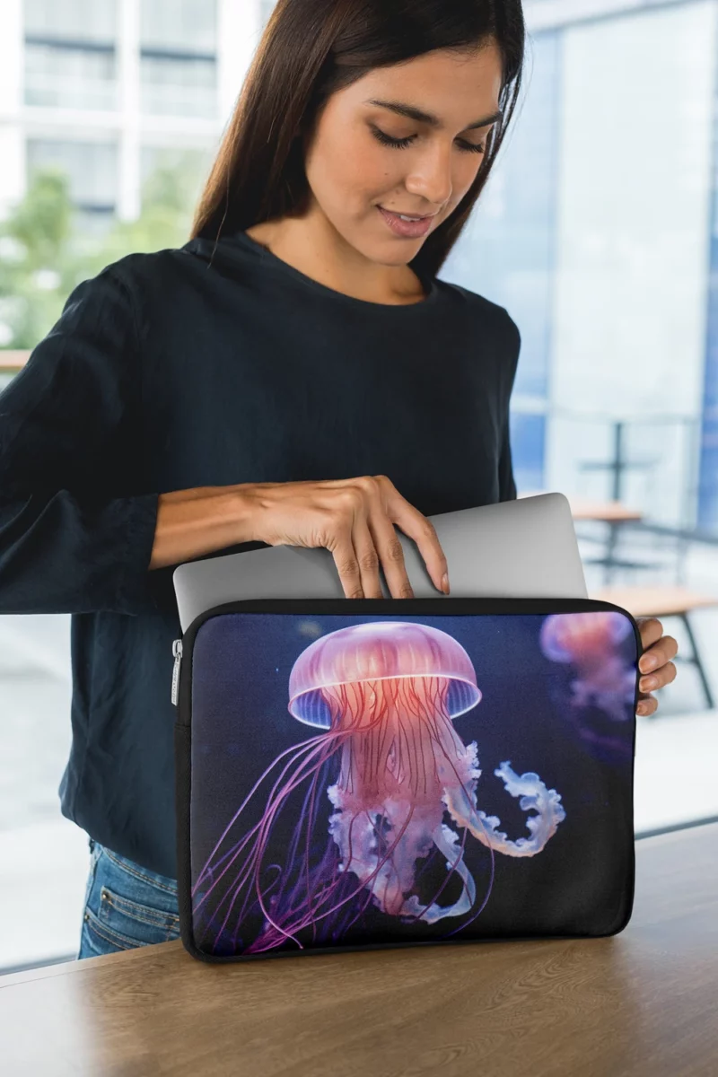 Graceful Ocean Wanderer Jellyfish Laptop Sleeve 1