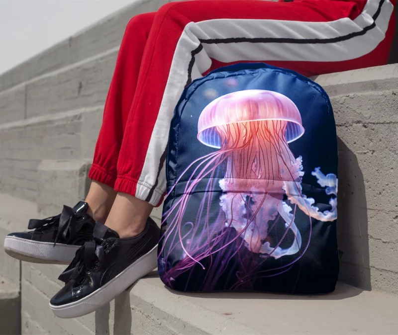 Graceful Ocean Wanderer Jellyfish Minimalist Backpack 1