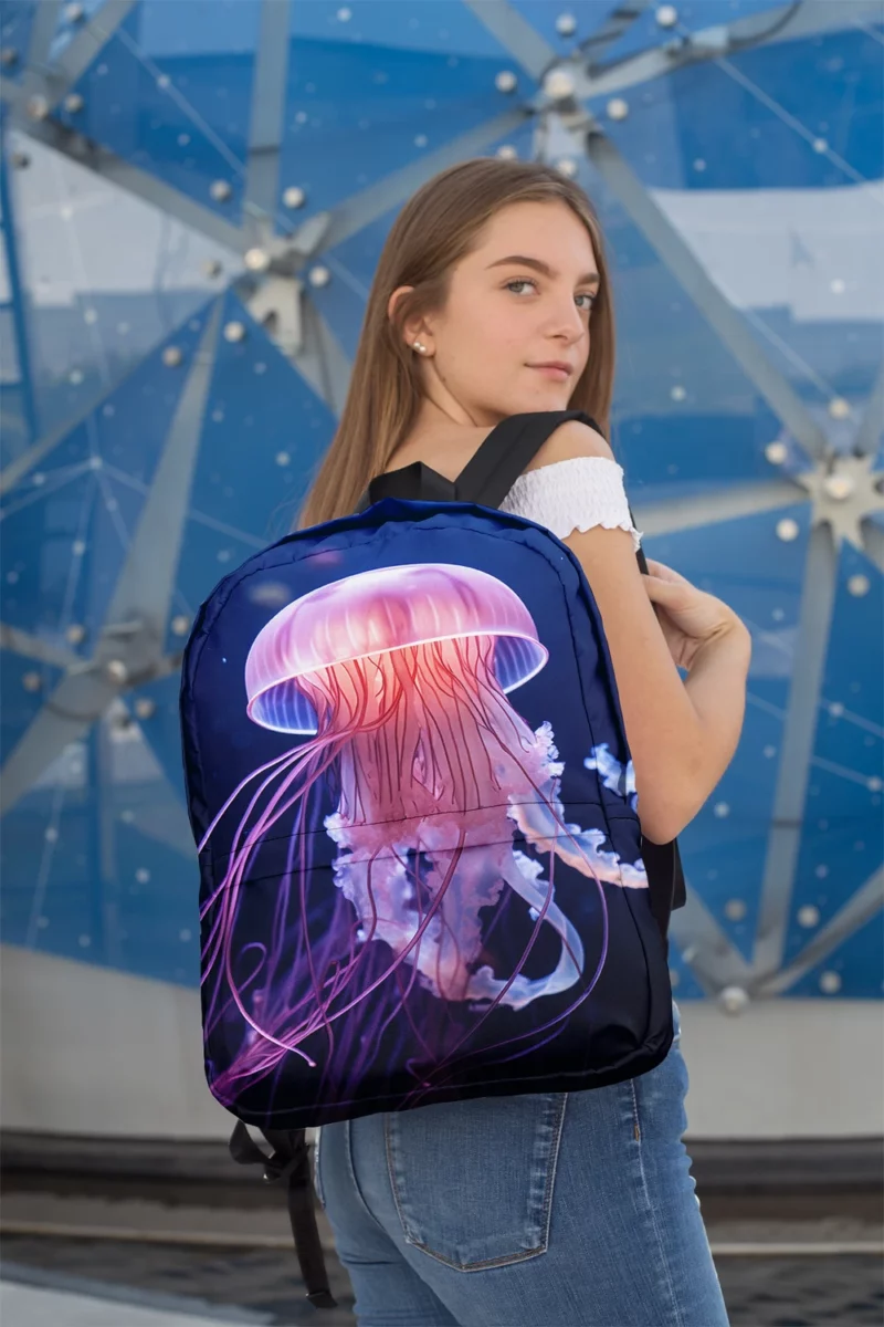 Graceful Ocean Wanderer Jellyfish Minimalist Backpack 2