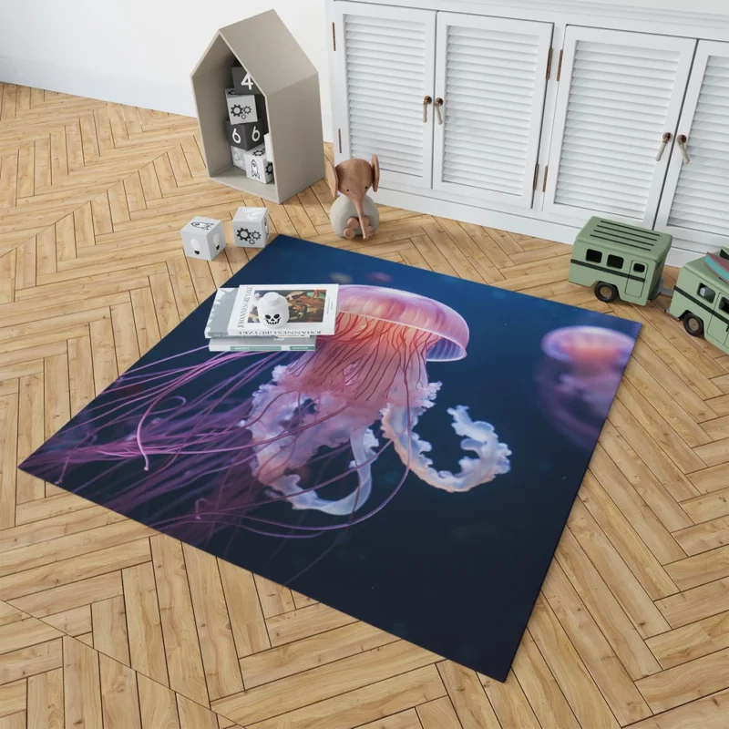 Graceful Ocean Wanderer Jellyfish Rug 1