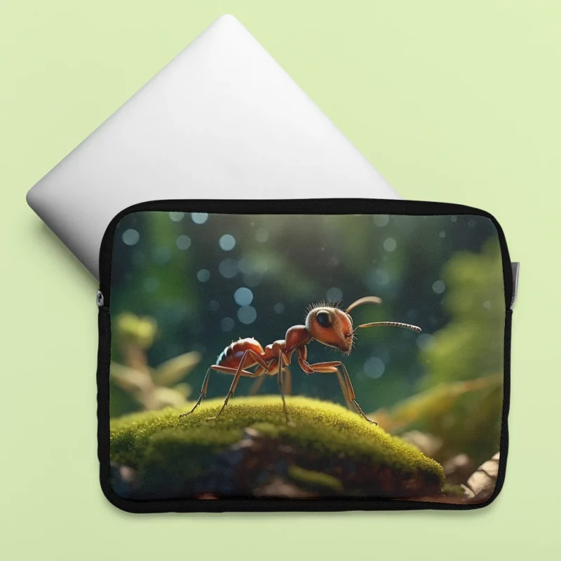 Green Bug on Grass Blade Laptop Sleeve