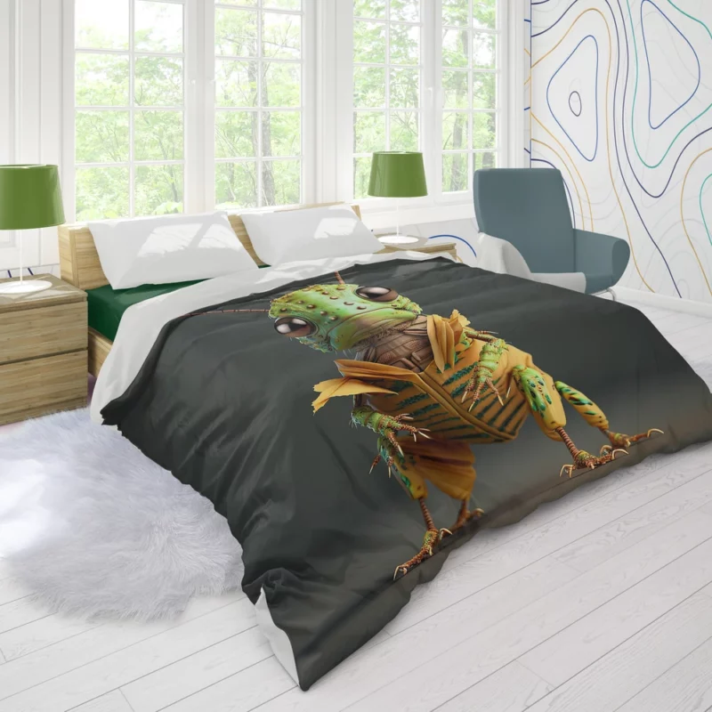 Green and Yellow Grasshopper Duvet Cover