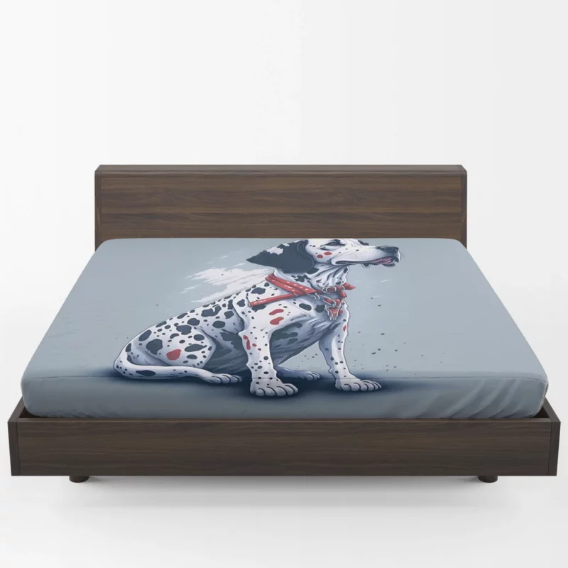 Gritty Dalmatian Dog Artwork Fitted Sheet 1