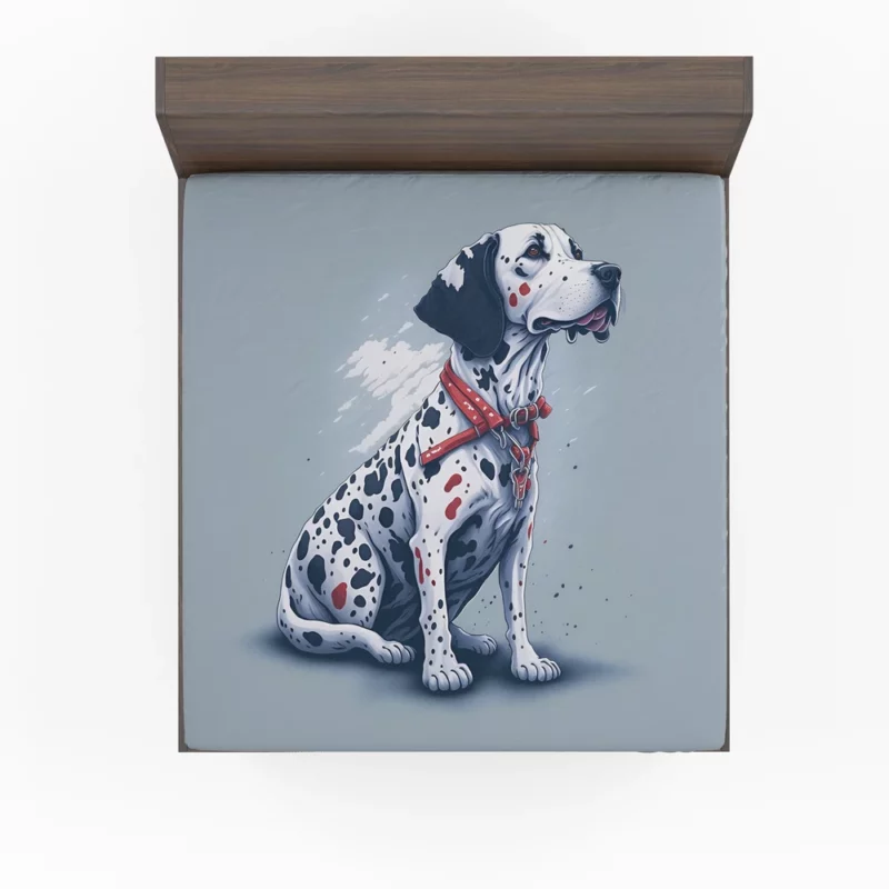 Gritty Dalmatian Dog Artwork Fitted Sheet