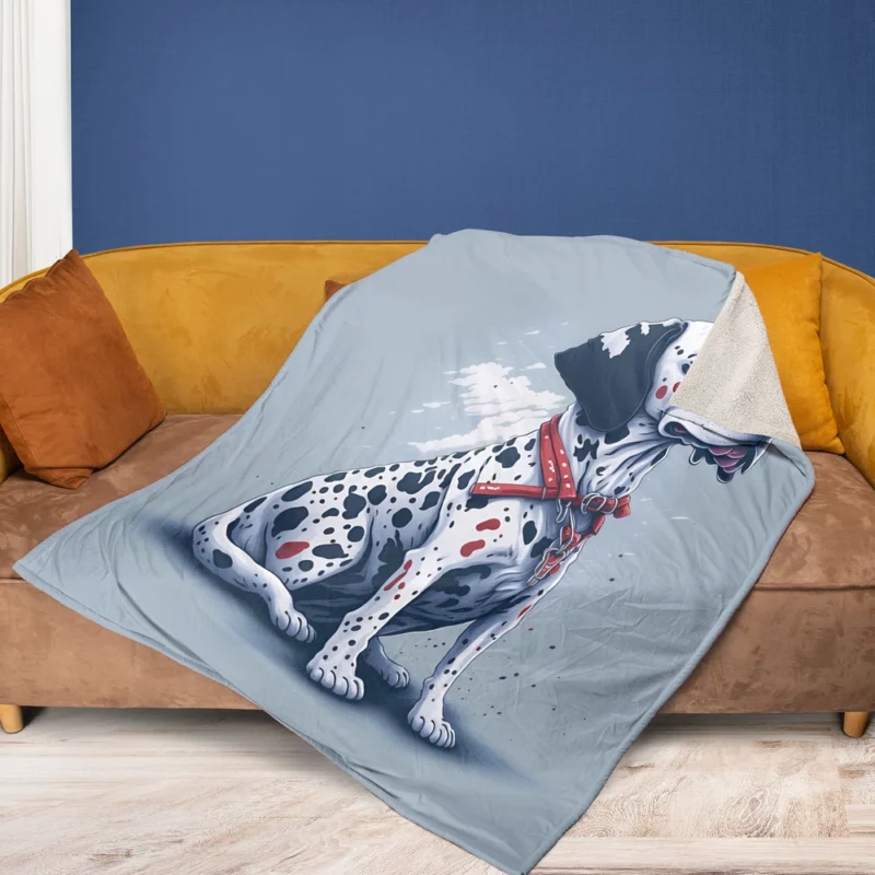 Gritty Dalmatian Dog Artwork Fleece Blanket 1
