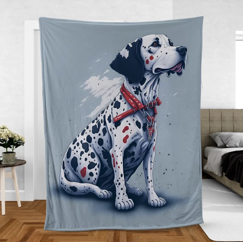 Gritty Dalmatian Dog Artwork Fleece Blanket