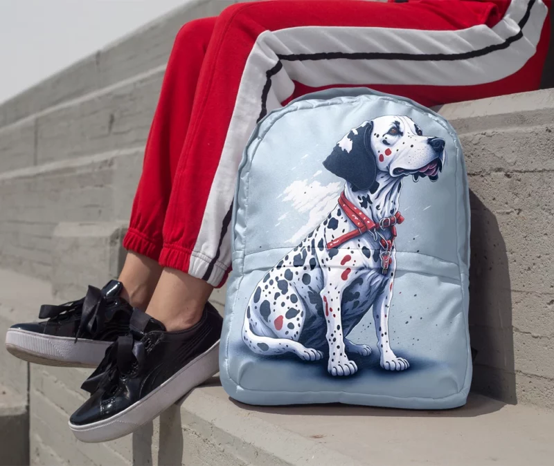 Gritty Dalmatian Dog Artwork Minimalist Backpack 1